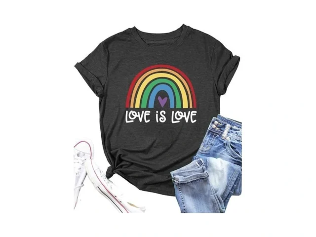 Pride Shirts Women Rainbow Heart Graphic Tee Shirt… Code