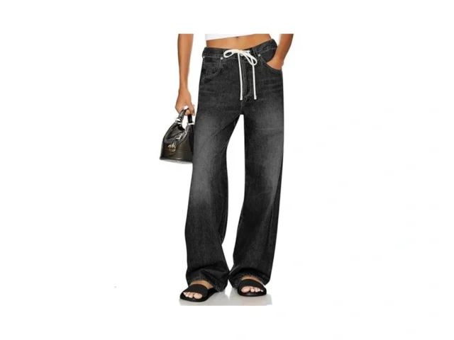 Cicy Bell Womens Wide Leg Jeans Drawstring High… Code