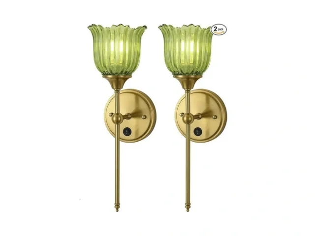 Boxcupin Modern Wall Sconces Set Of 2 With Green… Code