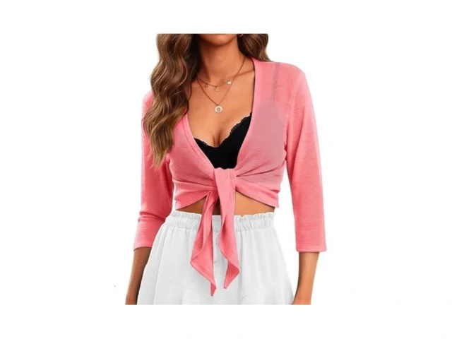 Prinstory Tie Front Cardigan For Womens – 3 4… Code