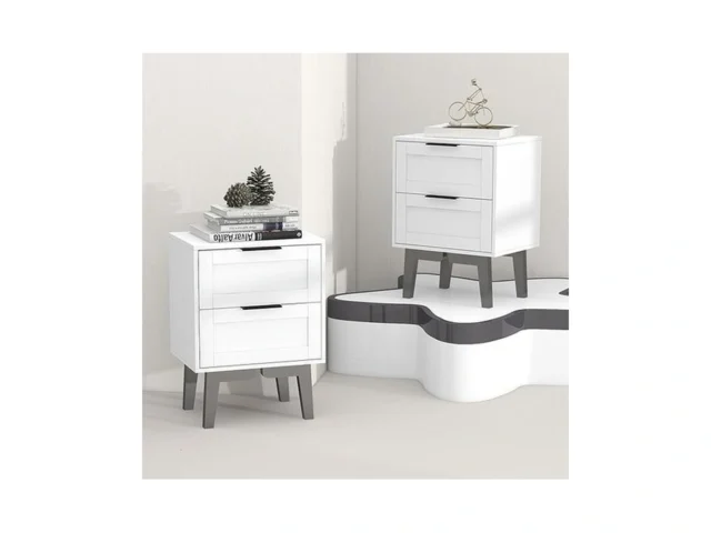 Taohfe Modern White Nightstand Set Of 2 With Drawer… Code