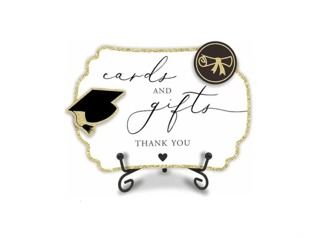 Grad Party Wooden Table Sign – Cards Gifts Thank… Code