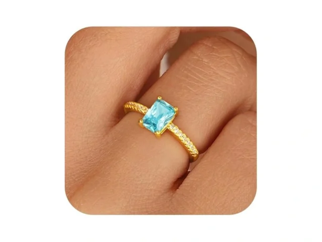 Honsny Gold Birthstone Rings For Women Non Tarnish… Code