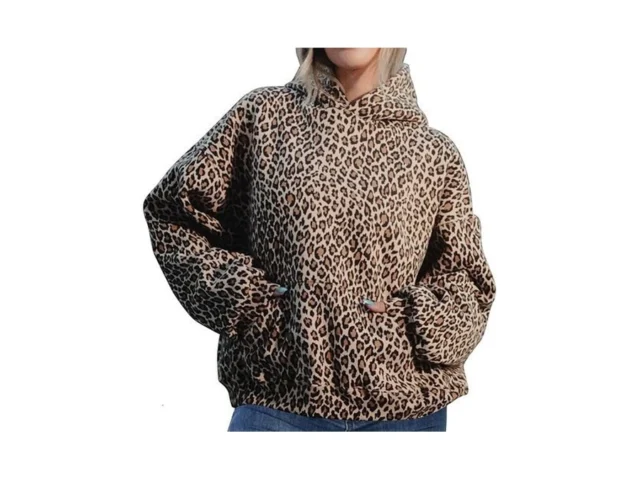 Accpur Leopard Print Hoodies For Women Oversized… Code