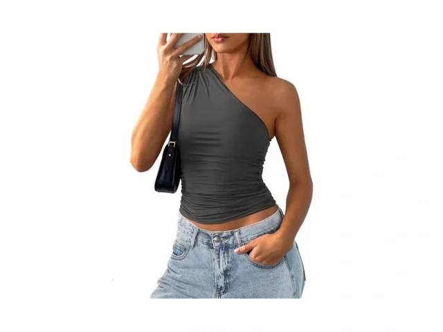 Prettygarden Womens Sleeveless One Shoulder Tank… Code