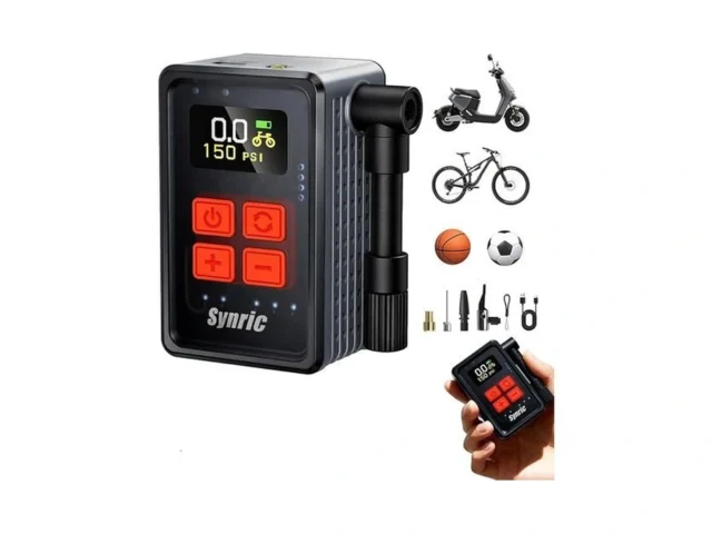Synric Mini Bike Tire Pump 150psi Fast Inflate Bike… Code