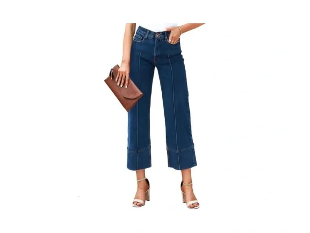 Cicy Bell Womens Baggy Wide Leg Cropped Jeans… Code