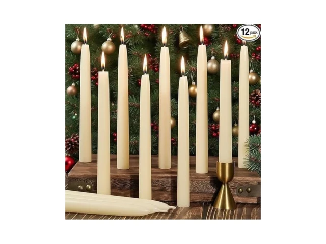 12 Pack Beeswax Taper Candles 8 Hours Beeswax White… Code