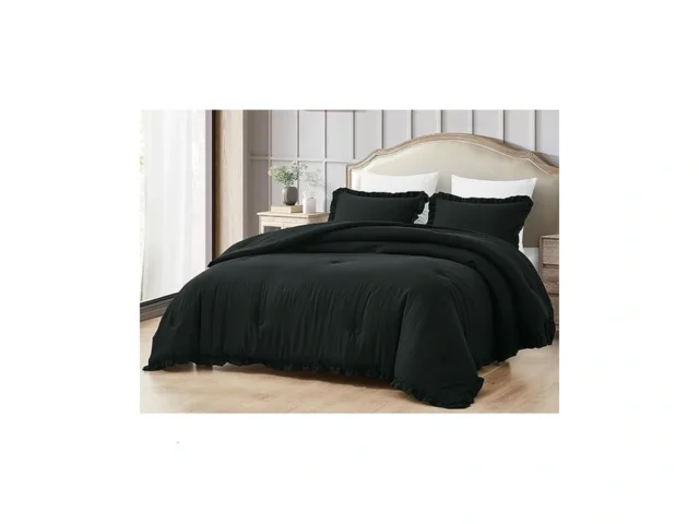 Chezmoi Collection Nora Black Comforter Set King… Coupon