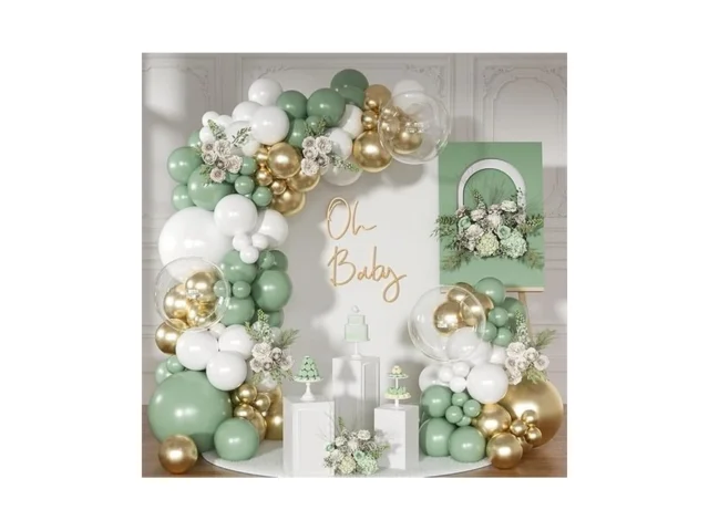 Nuttybash Sage Green Balloon Arch Kit 126 Pcs… Code