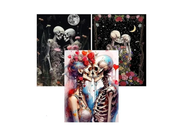 Ekuxom 3 Pack Skull Diamond Art Kits For Adults-5d… Code