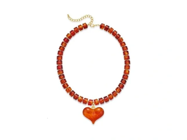 Filmoon Large Acrylic Heart Necklaces For Women… Code