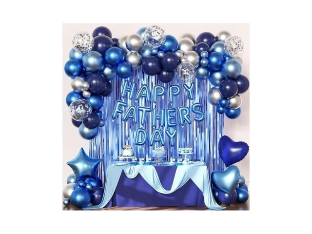 Happy Fathers Day Decorations Metallic Blue Dark… Code