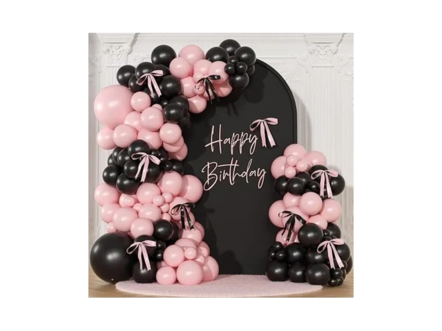 Pink Black Balloon Garland Arch Kit 141pcs Pink And… Code