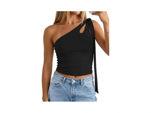 Matunana Womens One Shoulder Tops Going Out Crop… Code
