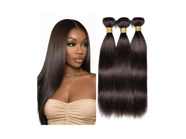Straight Human Hair Bundles 4 Chocolate Brown 8 10… Code