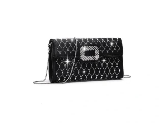 Basabela Rhinestones Black Evening Clutch Purses… Code