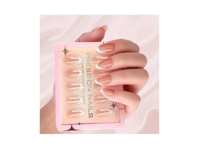 Press On Nails French Tip Almond – White Glossy… Code