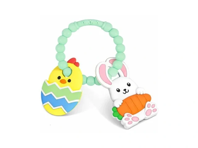 Easter Teething Ring For Baby Bunny Carrot Chick… Code
