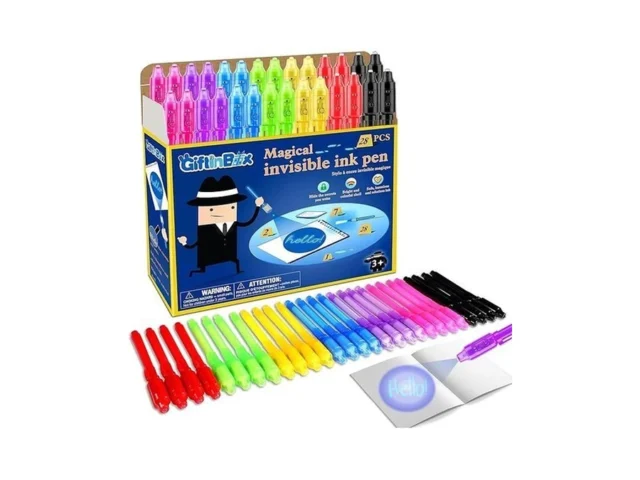 Giftinbox Invisible Ink Pen 28pcs Spy Pen With Uv… Code