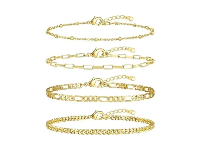 Adoyi Gold Ankle Bracelets For Women 14k Gold… Code
