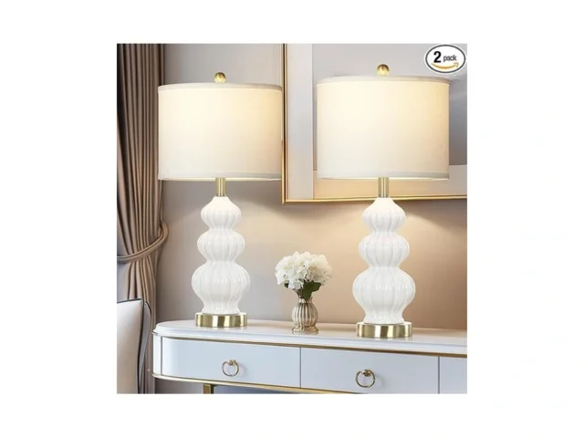 Modern White Table Lamps Set Of 2 – Bedside Lamps… Code