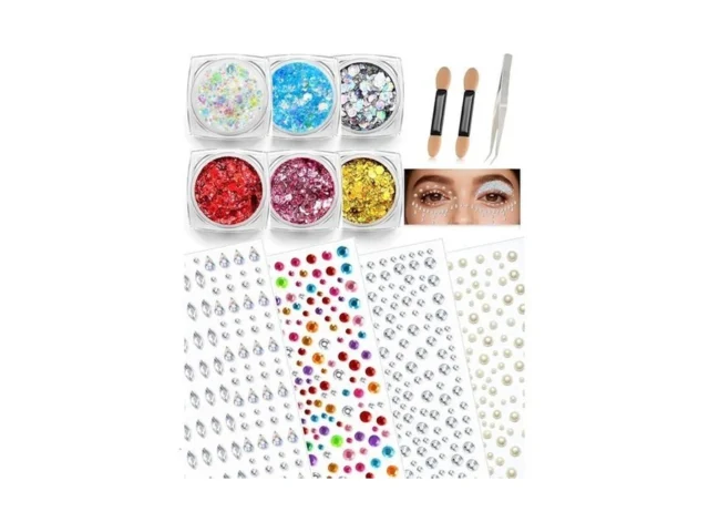 Face Glitter Gems Rave Accessories 6 Face Body… Code