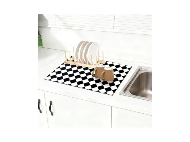 Checkered Dish Drying Mat For Kitchen Counter 24×16… Code
