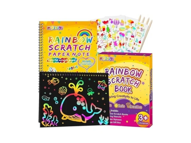 Pigipigi Rainbow Scratch Paper For Kids – 2 Pack… Code