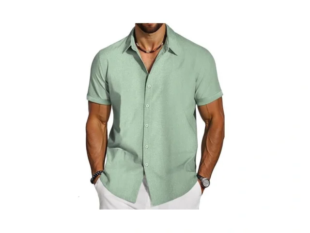 Incerun Mens Button Down Short Sleeve Shirts Casual…