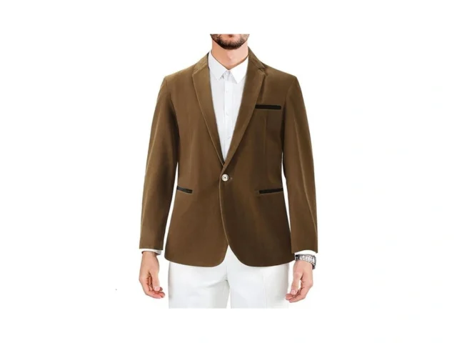 Mens Casual Corduroy Blazer Sport Coat Slim Fit One…