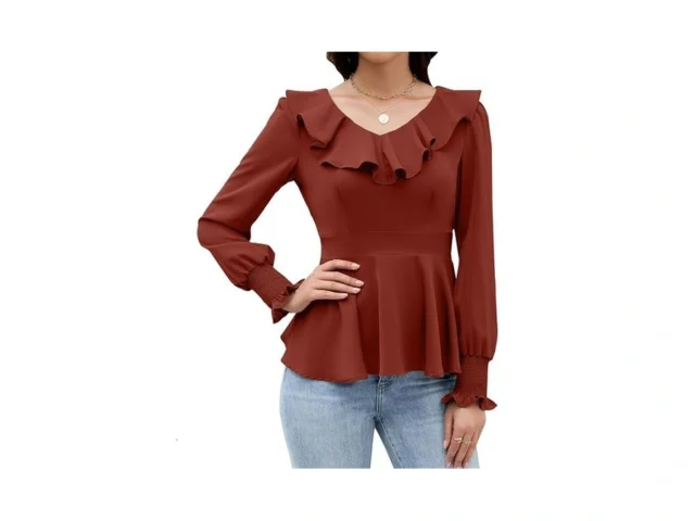 Viaurbe Womens Dressy Casual Blouses Long Sleeve V… Code