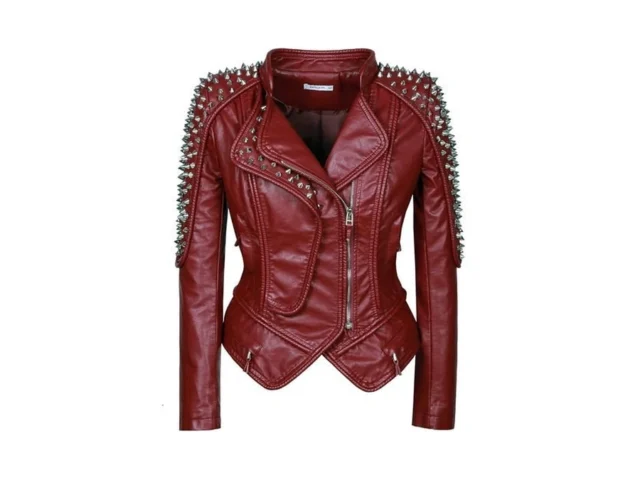 Sx New Punk Rivet Faux Leather Pu Jacket Women… Coupon
