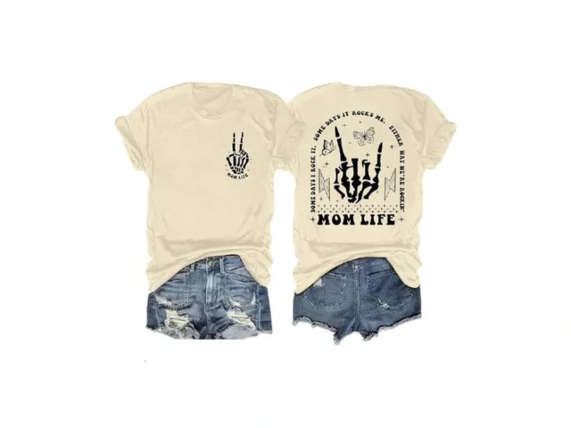 Ithalt Womens Mama Shirt Mom Life Shirts Skeleton… Code