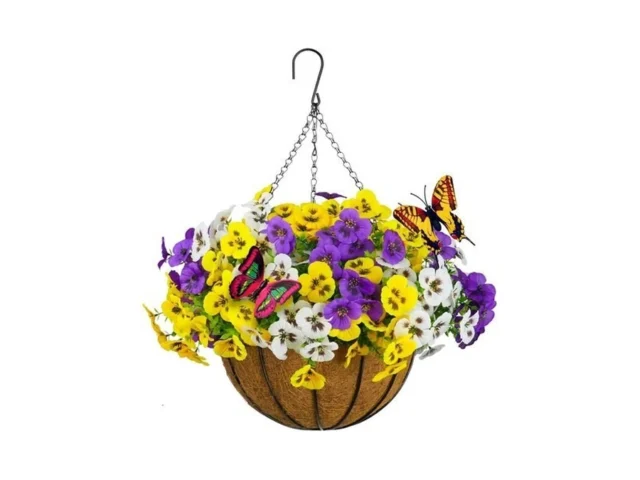 Supbri Artificial Pansies Hanging Flowers With… Code