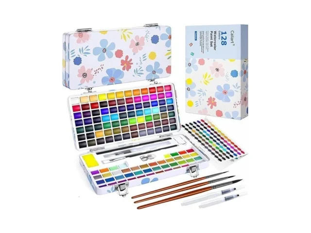 Caliart Watercolor Paint Set 128 Colors Portable… Code