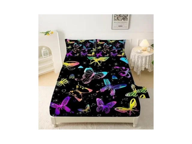 Vtkon Kids Butterfly Sheets Set Queen For Girls… Code
