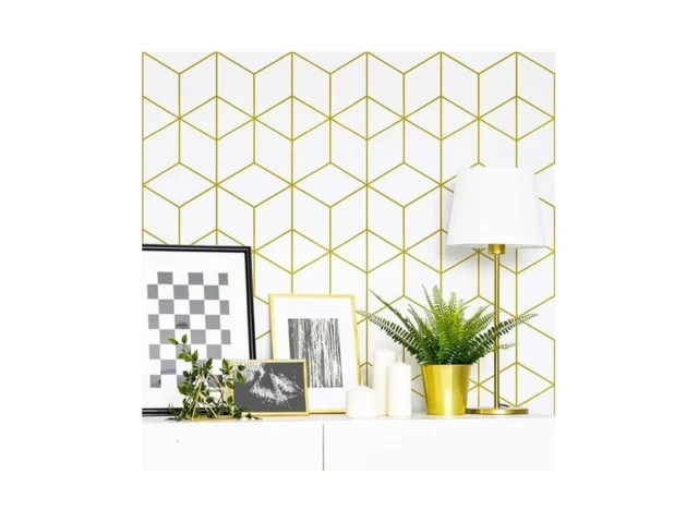 Safiyya 118 X17 3 Peel And Stick Wallpaper Gold And… Code