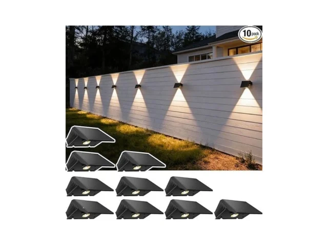 Solar Fence Lights Outdoor 10 Pack Warm White Up… Code