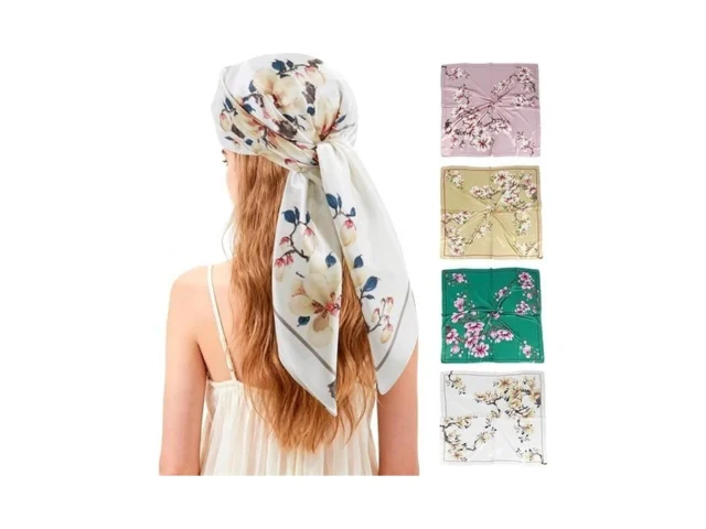 Floral Bandana 4 Pcs 35 Silk Head Scarf For Hair… Code