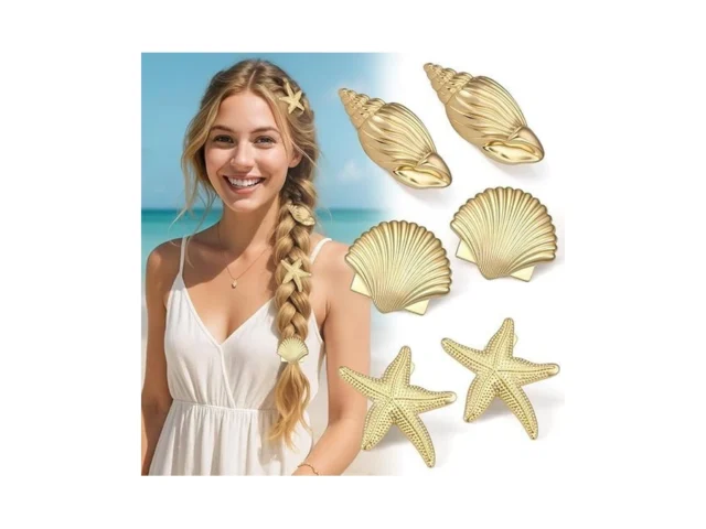 6 Pcs Small Metal Hair Clips Gold Starfish Hair… Code