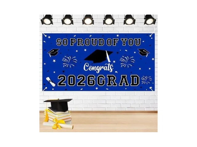 Graduation Decorations 2026 Blue Graduation Banner… Code