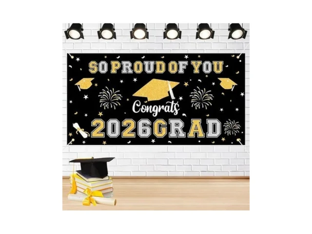 Graduation Decorations 2026 Black Graduation Banner… Code