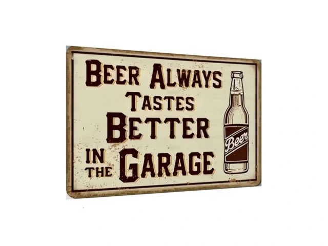 Carastora Funny Beer Garage Sign Rustic 12×8 Inch… Code