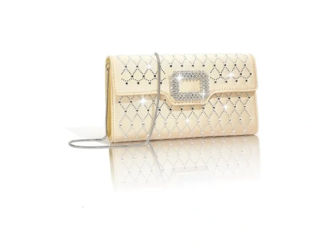 Basabela Womens Rhinestones Gold Evening Clutch… Code