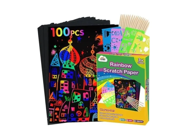 Zmlm Scratch Paper Art Set 100pcs Magic Art Craft… Code