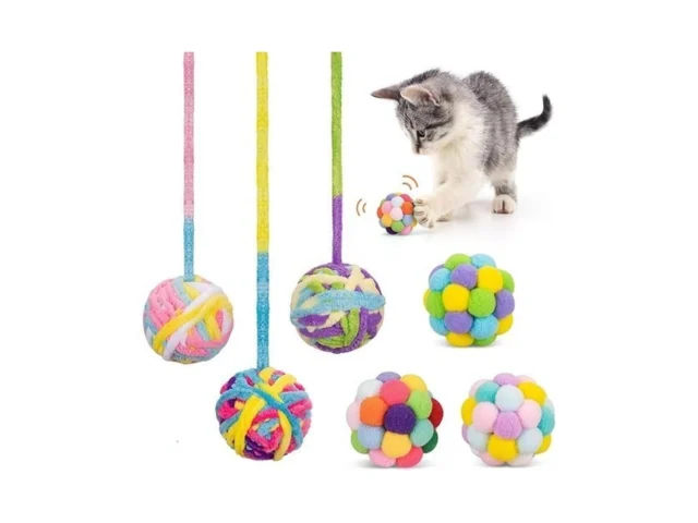Retro Shaw Cat Toys Balls 6pcs Woolen Yarn Cat Ball… Code