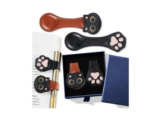 2pcs Magnetic Leather Bookmarks With Gift Box… Code