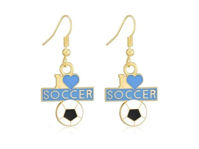 Soccer Earrings For Women Football Sports Drop… Code
