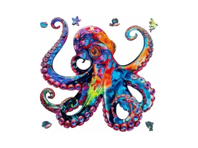 Wooden Puzzle For Adults Colorful Octopus Jigsaw… Code